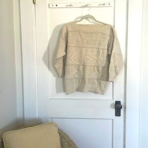 Vintage knit boatneck sweater Sm (oversized)